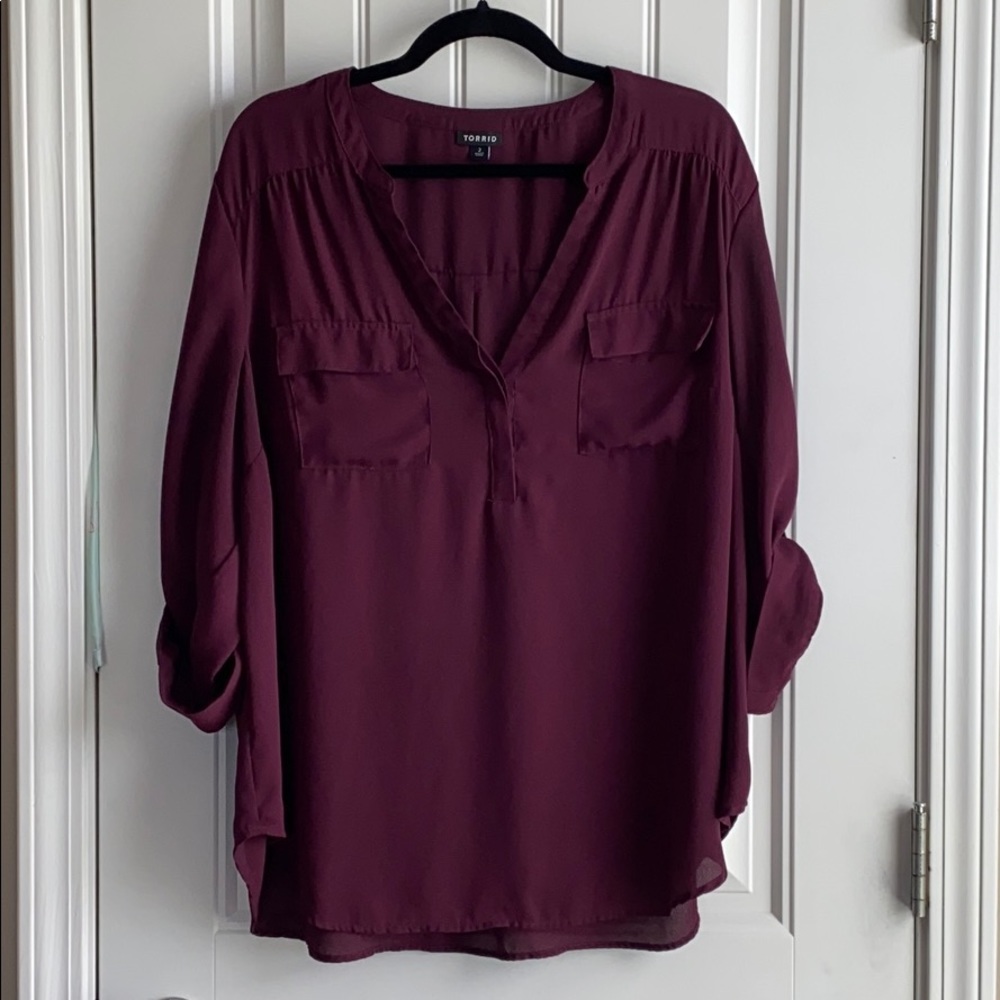 Torrid size 2,  3/4 sleeve sheer blouse